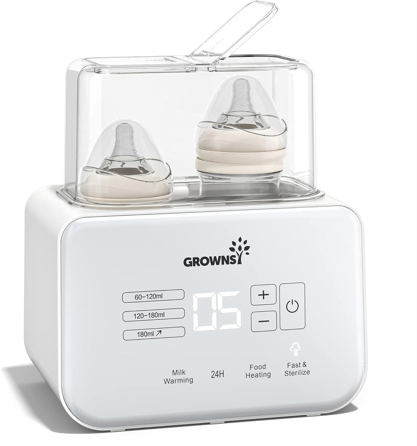 Aquente Biberões | Esterilizador de babetes | Aquecedor rápido de alimentos para bebés 8 em 1 e descongelador aquecedor ecrã LCD controlo preciso de temperatura para leite materno