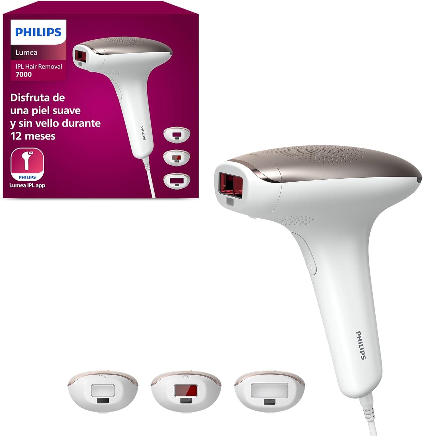 Philips Lumea série 7000, removedor de luz de pressão, IPL, pele macia em casa, com capa, acessórios para o corpo, rosto e área de biquíni, alternativa à remoção a laser. SC1999/00