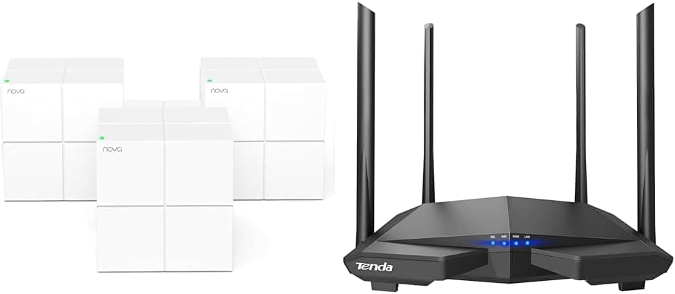 Tenda Nova MW6 Mesh Router Sistema Wi-Fi de rede em malha (banda dupla até 500 m, mu-MIMO & AC6 Router sem fios inteligente de dupla banda (AC1200, 4 portas Megabit, WiFi inteligente
