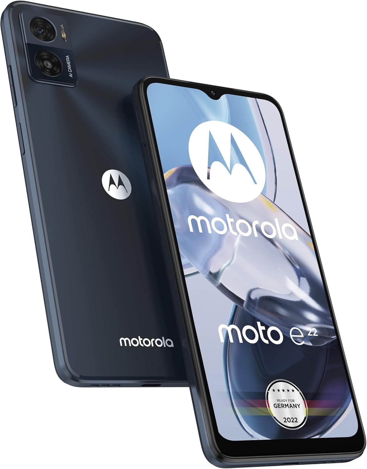 Motorola Moto e22 - Smartphone (ecrã 6,5 HD +, câmara de 16 MP, 3/32 GB, 4020 mAh, Android 12), Astro Black adaptador de carro [exclusivo na Amazon]