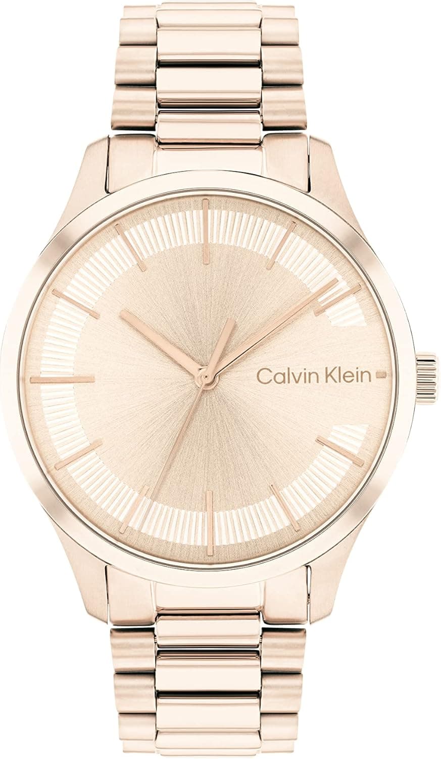 Calvin Klein Relógio analógico de quartzo unissexo coleção Iconic disponível com pulseira de elos de aço inoxidável ou de malha
