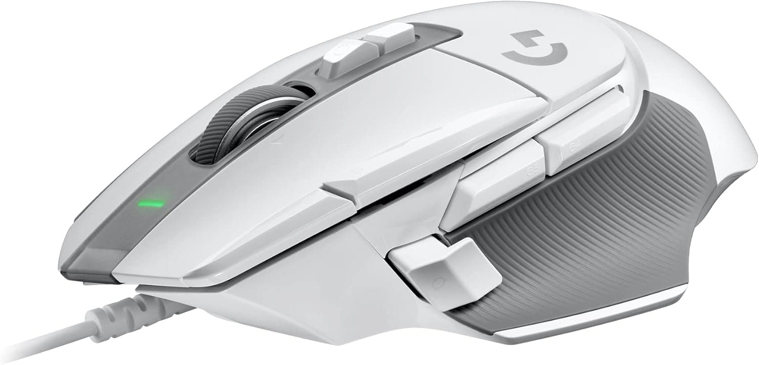 Logitech G G502 X Rato com cabo - LIGHTFORCE, Botões principais híbridos óptico-mecânicos, Captor gaming HERO 25K, compatível com PC - macOS/Windows - branco