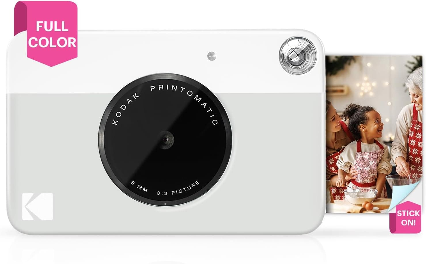 KODAK Printomatic - Câmara de impressão instantânea, imprime em papel Zink de 5 x 7,6 cm com verso autocolante, cinza