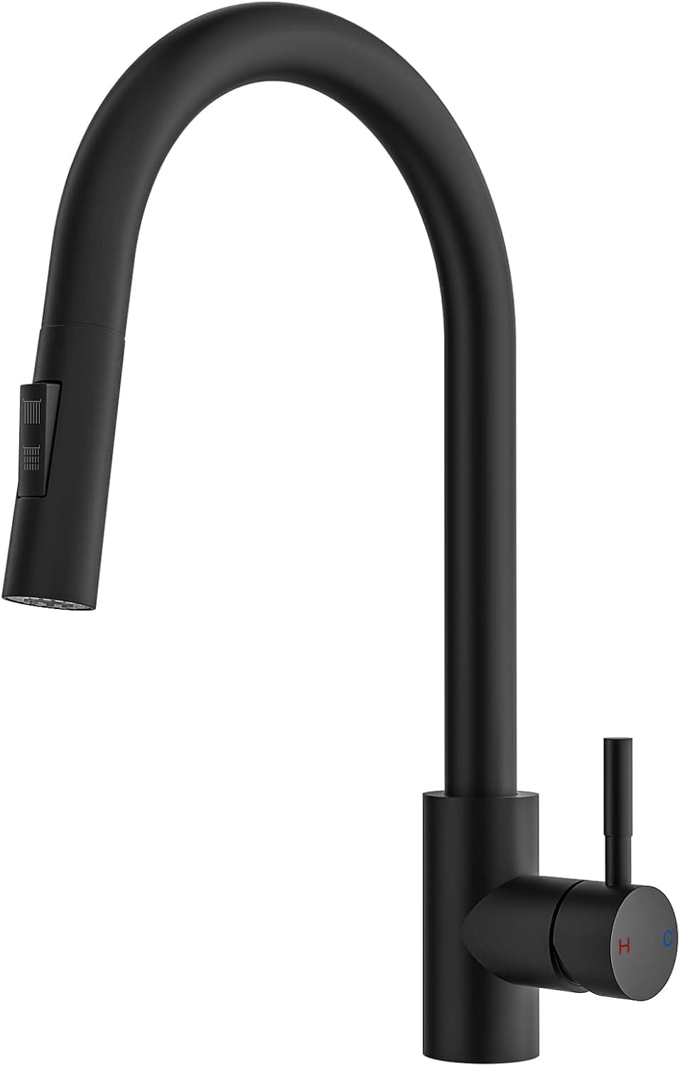 Rainsworth Maß-56cm | Torneira de cozinha preta com chuveiro extensível e rotação 360°