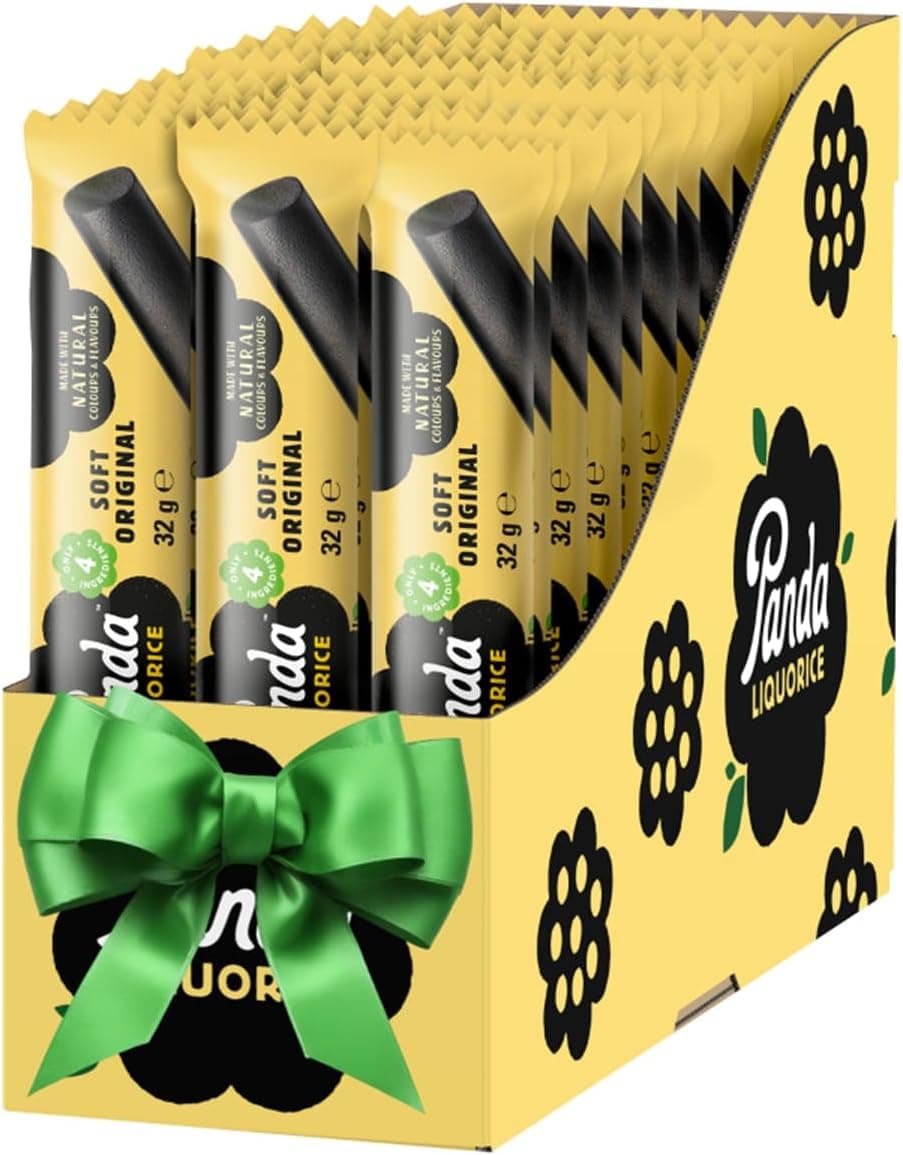 Panda Original Licorice | Barras de regaliz natural suave 32 g pack de 36 unidades