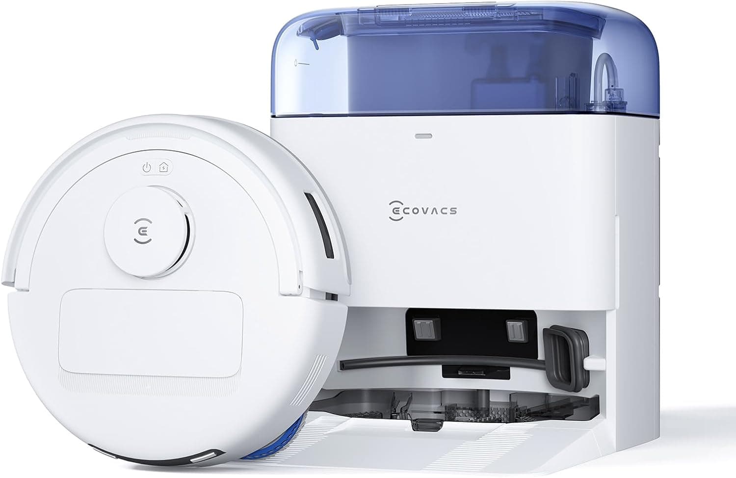 ECOVACS DEEBOT Mini robot aspirador e lava-chão, sucção de 8000 Pa, anti-embaraços, zero Tangle 2.0, TrueMapping 2.0, secagem a 45 °C, auto-esvaziamento, limpeza inteligente, limpeza automática, azul