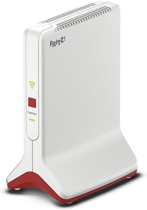 Fritz!Repeater 6000 International - Repetidor/Extensor Wi-Fi 6, tribanda: (2 x 2,400 Mbps/5 GHz e 1,200 Mbps/2,4 GHz), Mesh, ponto de acesso WiFi, 2 portas tosse LAN Gig abit, interface em espanhol
