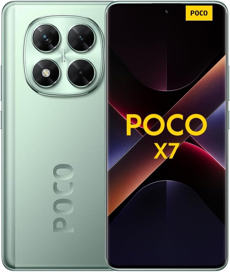 Xiaomi POCO X7 Smartphone de 12 + 512 GB, ecrã CrystalRes 1,5 K AMOLED curva, MediaTek Dimensity 7300-Ultra, câmara de 50 MP, carregamento turbo de 45 W, carregador não incluído, verde