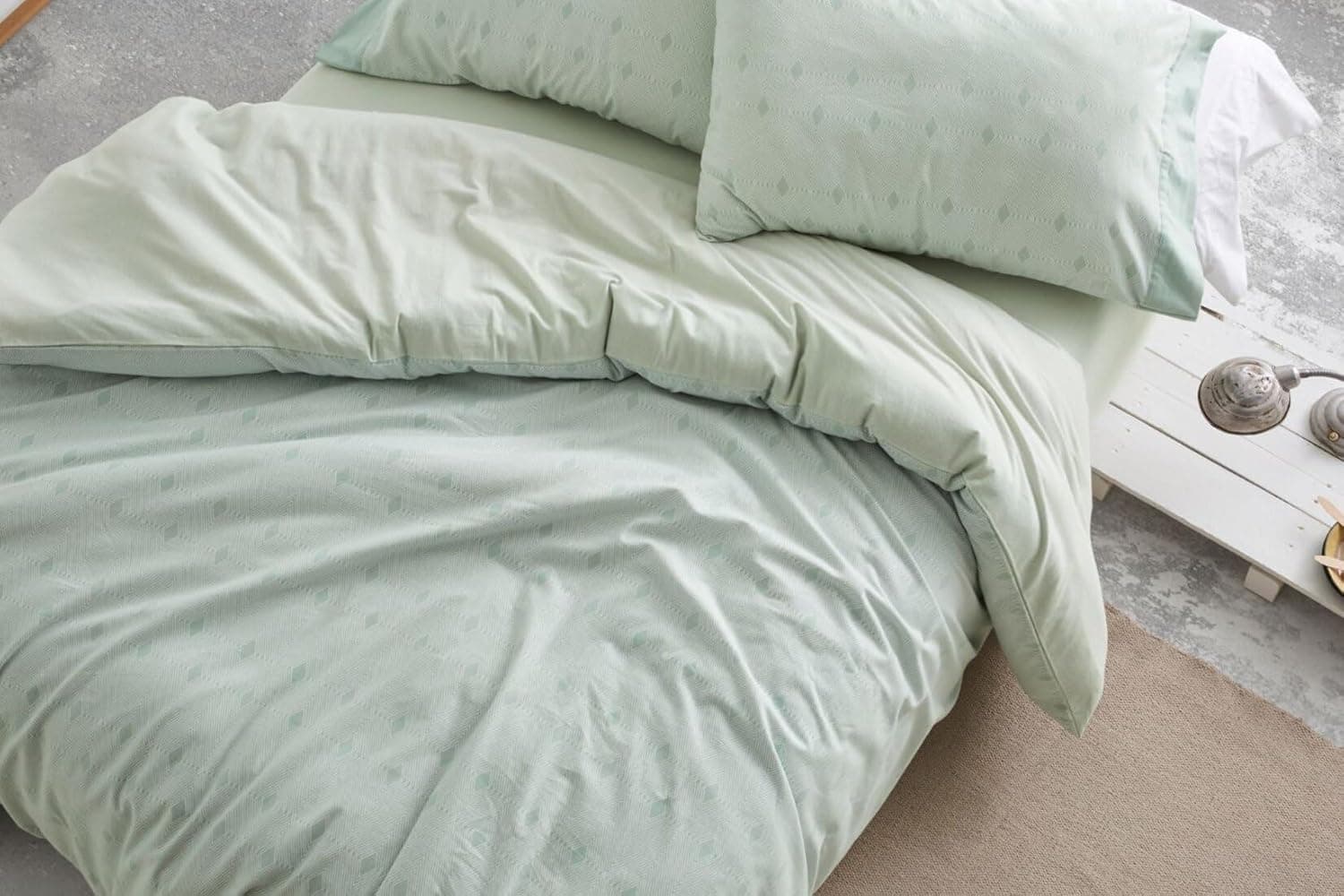 Burrito Blanco Capas de edredão em flanela, cama de 150 a 160 cm. (medidas disponíveis), design 571 | cor menta (150-160x190/200cm.)