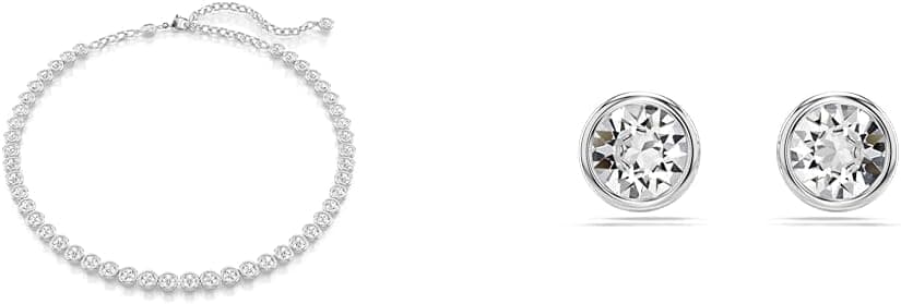 Swarovski Constella Colar e pulseira, corte redondo, branco