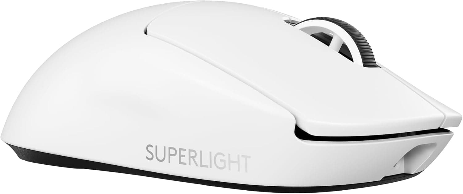 Logitech G PRO X SUPERLIGHT 2 LIGHTSPEED Rato sem fios Gaming, 8K, leve, 60 g, interruptores híbridos LIGHTFORCE, sensor HERO 2, 888 IPS, 44 K DPI, 5 botões programáveis, USB-C, PC/Mac, branco