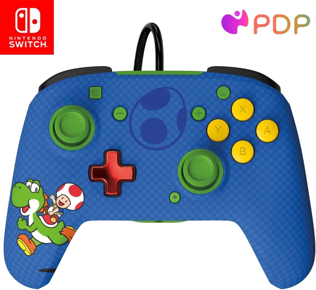Controle com fio PDP Switch Rematch TOAD & YOSHI oficialmente licenciado pela Nintendo - Botões, manípulos, gatilhos e pás personalizáveis ​​- Controles ergonômicos