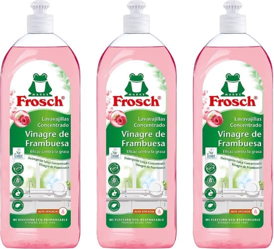 Frosch Lava-louças à mão concentrado, framboesas, preto, padrão, 750 ml x 3