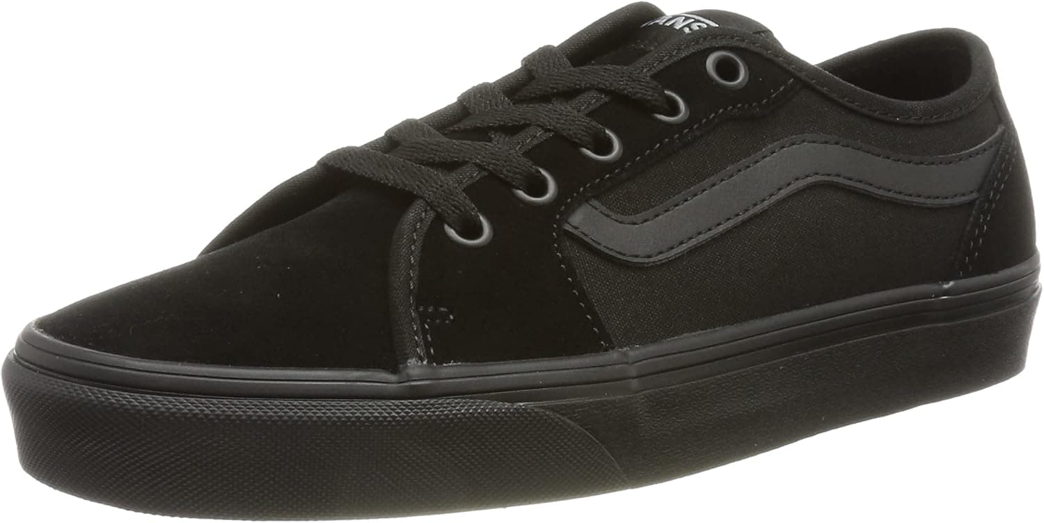 Vans Ward Platform | Sapatilhas casuais de lona para mulher em preto com sola alta e construção vulcanizada