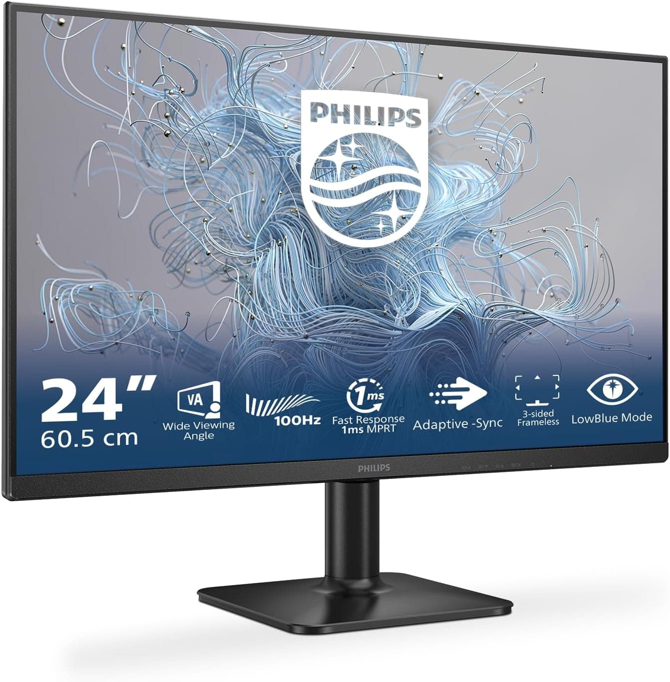 Philips 24E2N1100LB Monitor Full HD de 24 polegadas, sincronização de imagem adaptativa (1920 x 1080, 100 Hz, 1 x D-Sub, 1 HDMI 1,4) preto