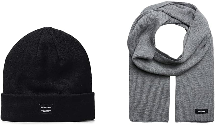 Jack & Jones Jacdna - Conjunto de gorro e cachecol para homem