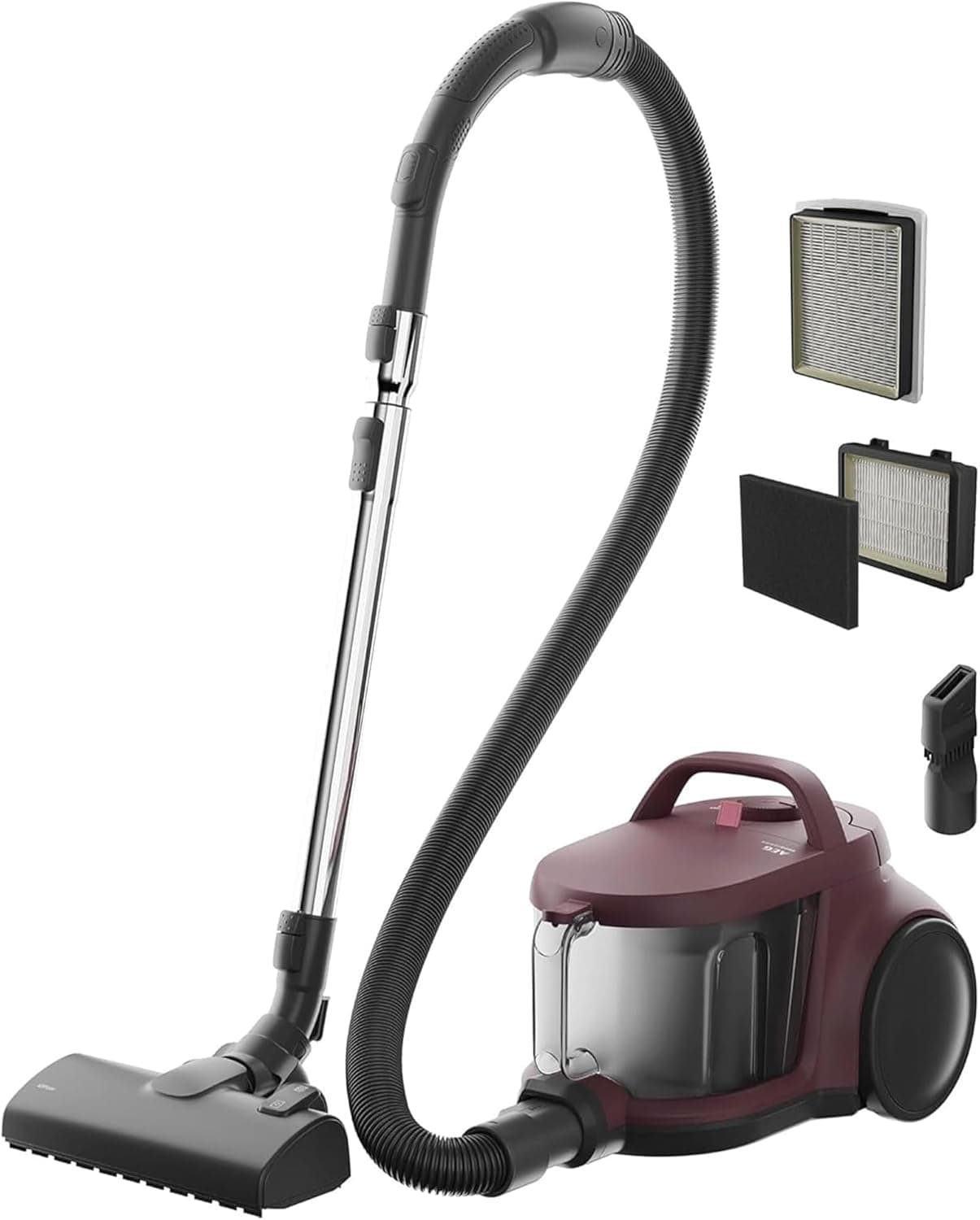 AEG Aspirador de trenó sem saco AL51C1DRF, 1000W, filtro HEPA, 78dB, capacidade de 2 l, rádio de ação 9 m, ideal pisos duros e tapetes, vermelho
