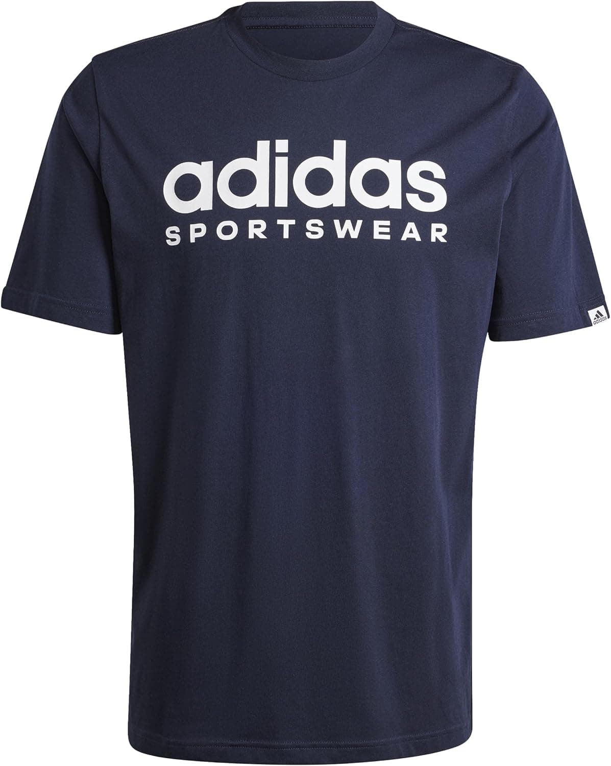 Adidas Graphic Tee | T-shirt desportiva masculina em algodão com gola redonda e estampado frontal