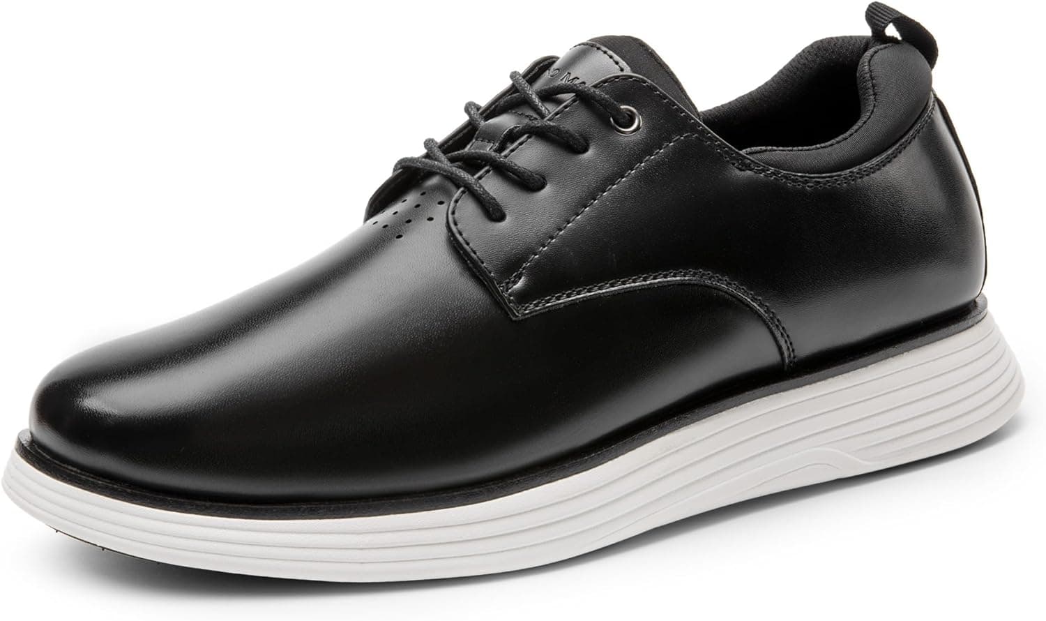 Bruno Marc GrandFlex Suit Polish | Sapatos Oxford masculinos em couro sintético preto com sola leve e atacadores para uso formal e casual
