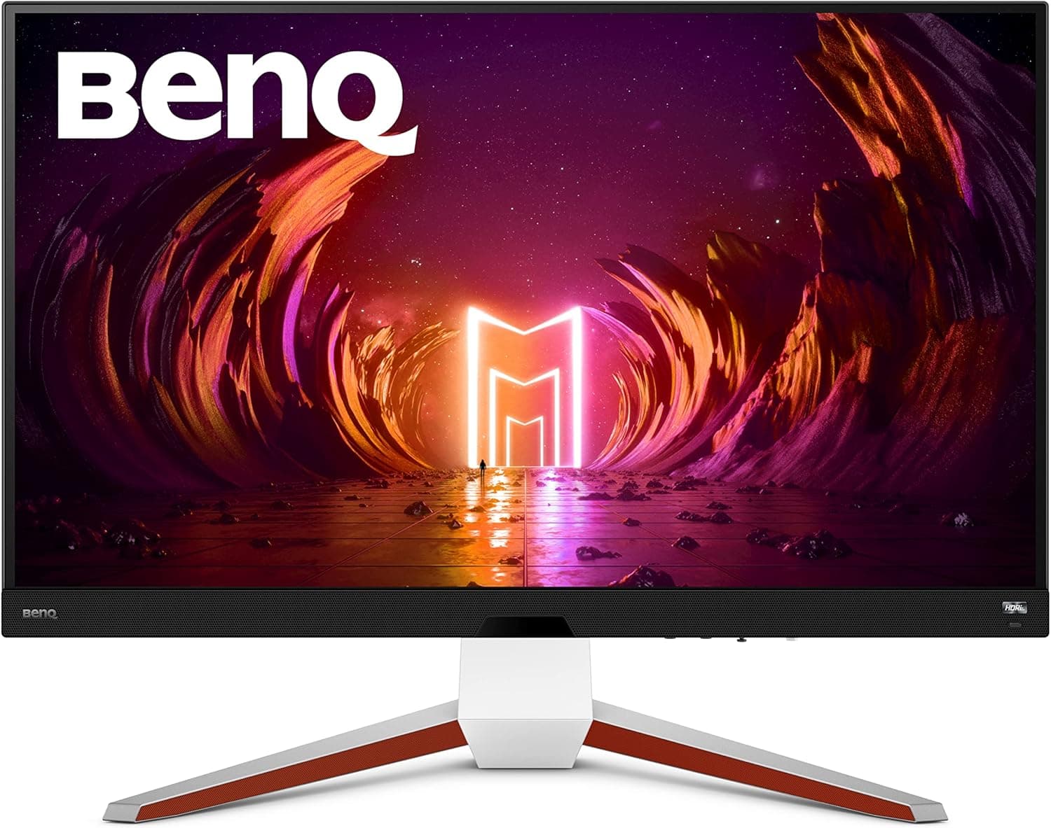 BenQ MOBIUZ EX3210U Monitor de jogos branco de 32" 4K UHD IPS, 144 Hz 1 ms, HDMI 2.1, FreeSync, HDR600, 98% P3, 99% Adobe RGB, cuidado ocular, controlo remoto, altifalantes 2.1 , compatível PS5/Xbox