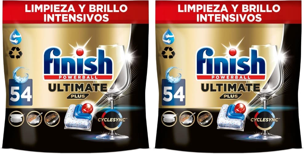Finish Powerball Ultimate Plus All in 1 comprimidos para máquina de lavar louça, 54 cápsulas de lavar louça, a nossa máxima limpeza e brilho diamante, aroma regular, a embalagem pode variar