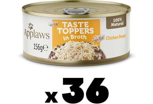 Applaws Comida húmida para cães 100% natural, peito de frango em caldo para cães adultos, 156 g x 36