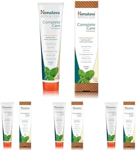 Himalaya Botanique Simply Mint Complete Care Toothpaste Refreshing Mint Flavour | Strong Teeth | Healthy Gums | Fresh Breath - 150 g (embalagem de 4)