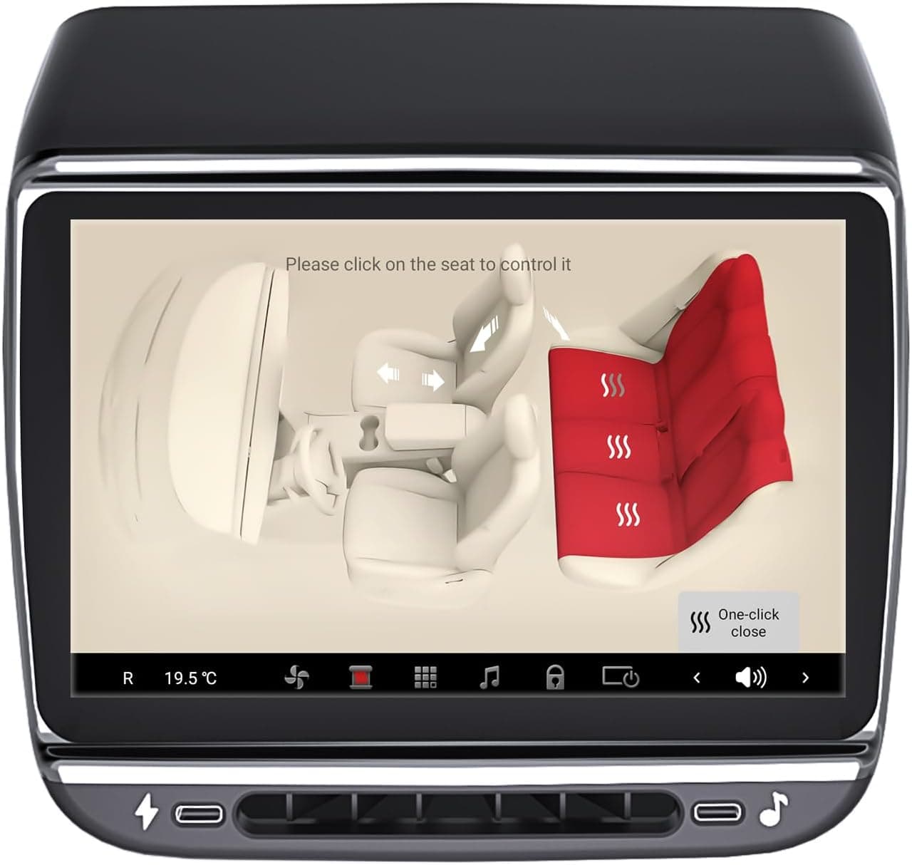Tela traseira de 7,2 polegadas para Tesla Model 3 2017-2023 e Model Y 2019-2024 Android 13 4G 64G suporte de ecrã de entretenimento traseiro controlo de ar condicionado aquecimento do asien