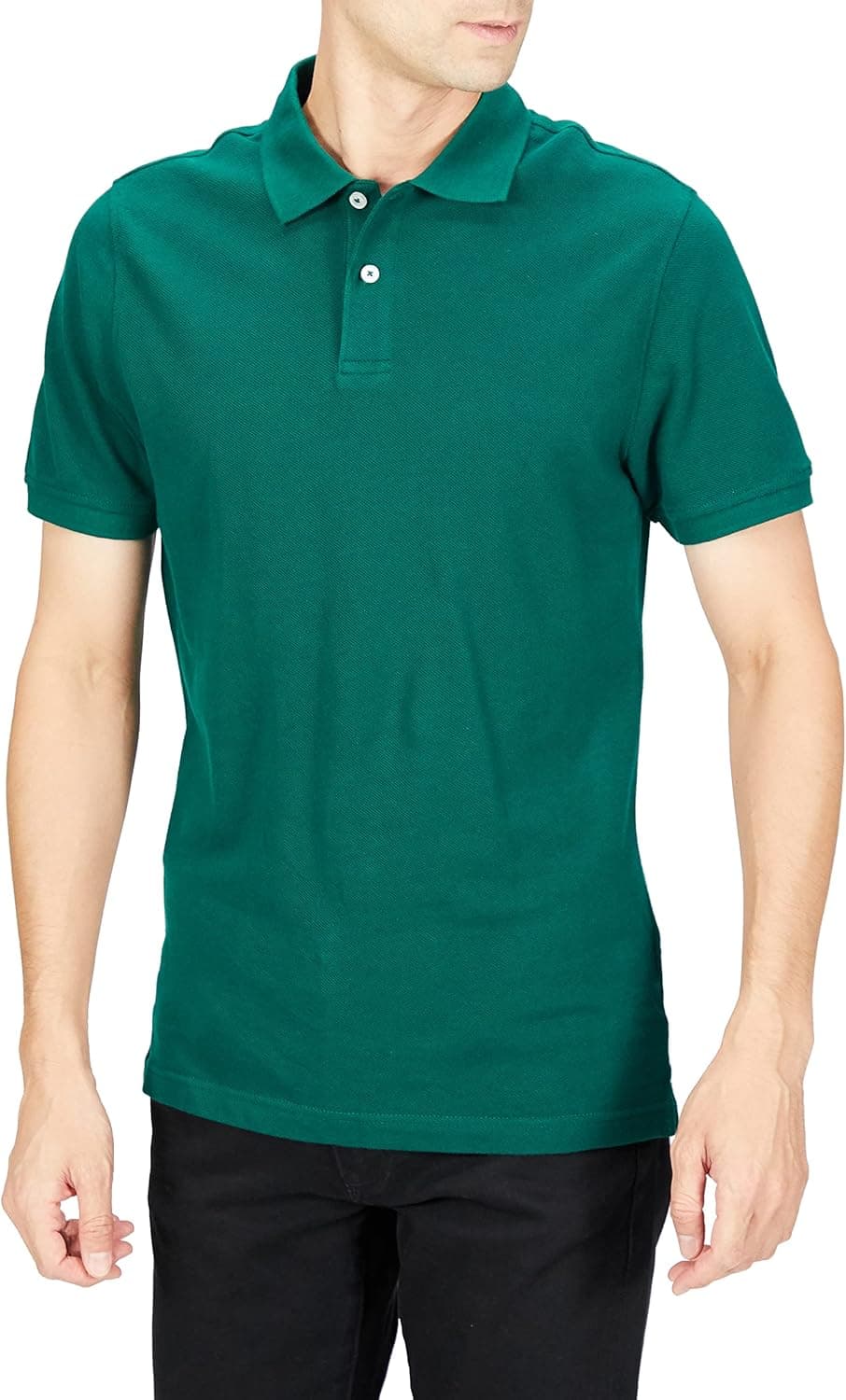 Amazon Essentials Polo de piquê de algodão de ajuste ajustado para homem