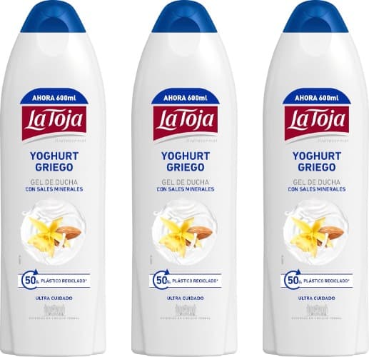 La Toja Greek Yoghurt | Gel de banho suave com aroma de amêndoa, cuidado e suavidade, 600 ml x 3