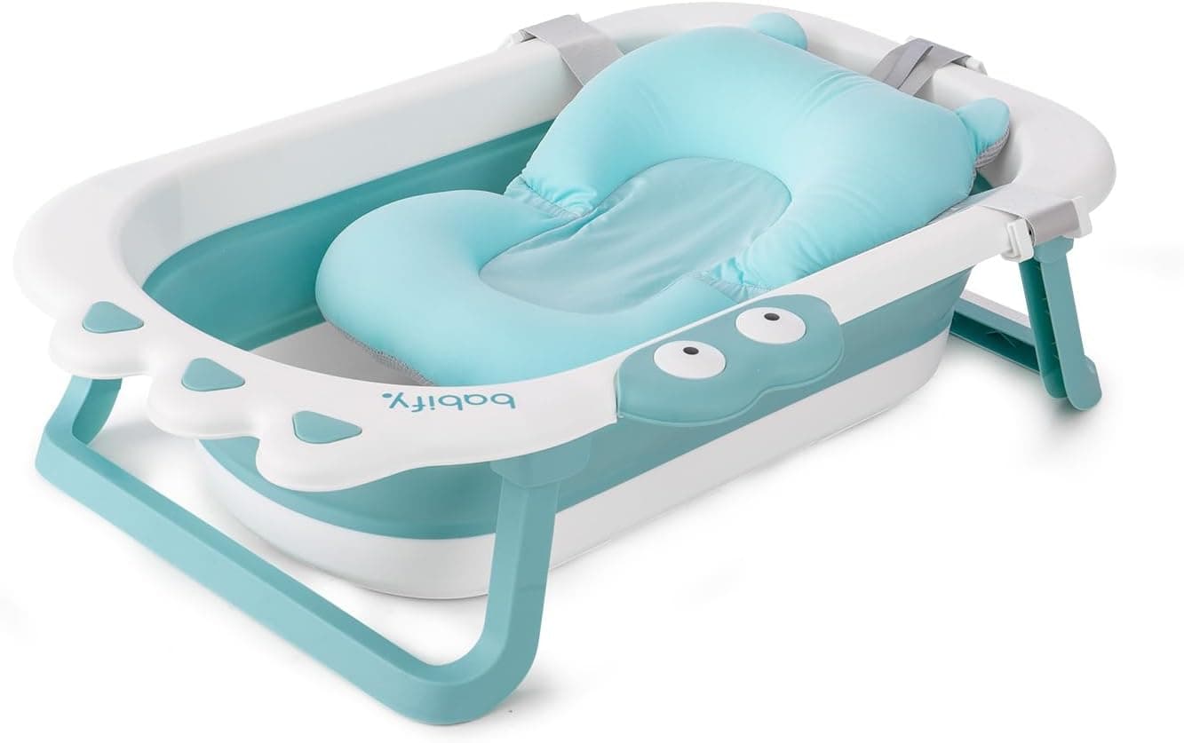 Babify Shower | Banheira dobrável ultracompacta com almofada antideslizante para bebé cor menta