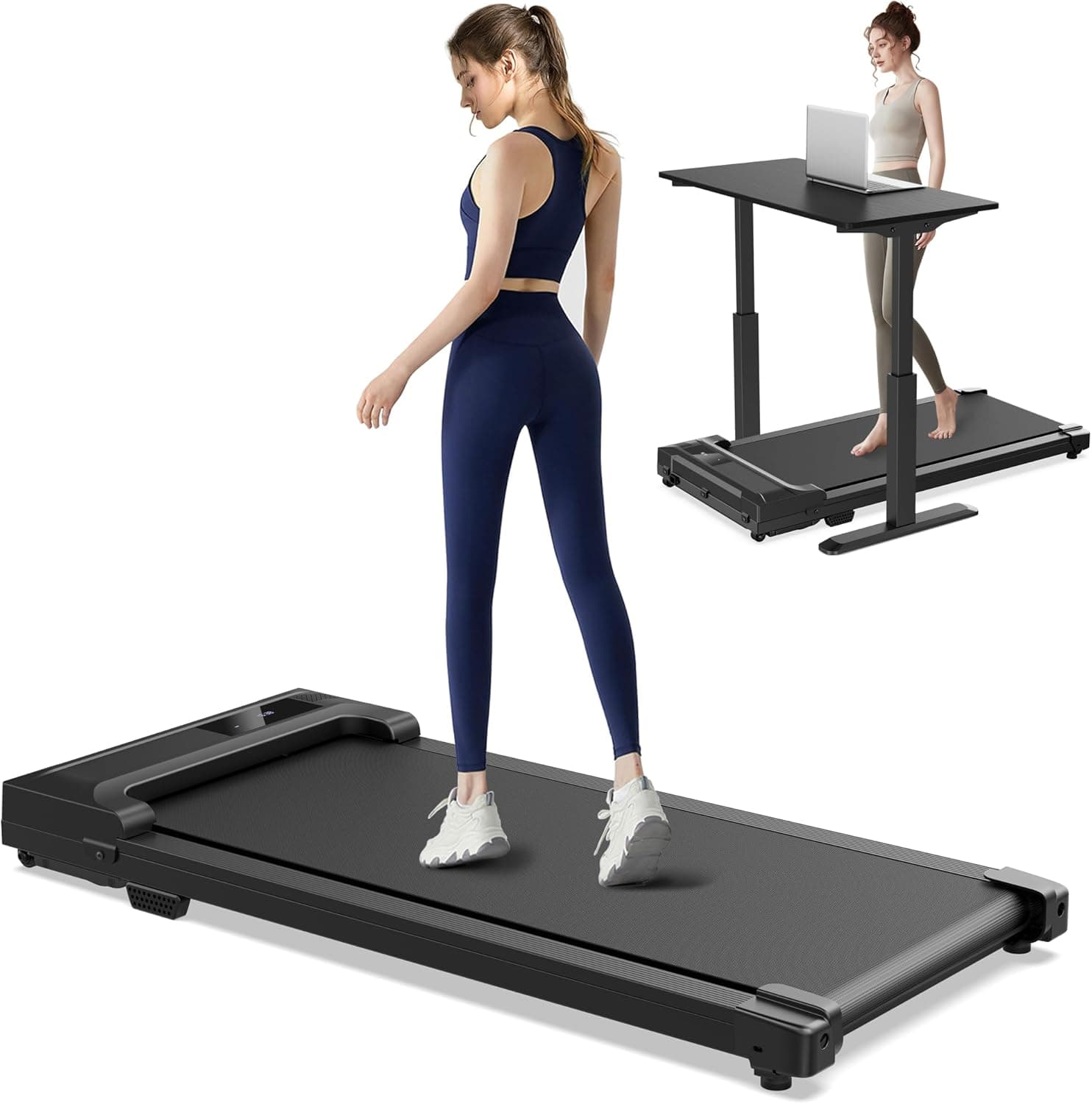 Fita de correr fita de correr - elétrica 2.0 HP Walking Pad caminhadora para a casa debaixo da mesa fita de caminhada controlo remoto magnético ecrã LED ultra fino e silencioso