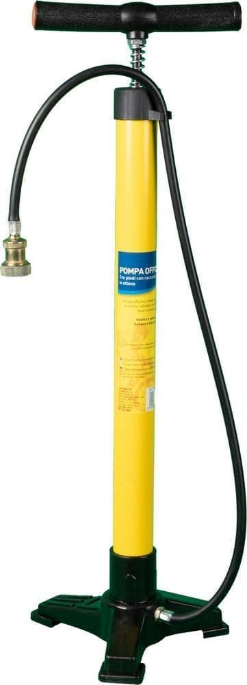 Bomba de oficina de bicicleta tubular de metal amarelo, conexão de latão, cabo ergonómico T insuflado rápido válvulas italianas francesas três pés