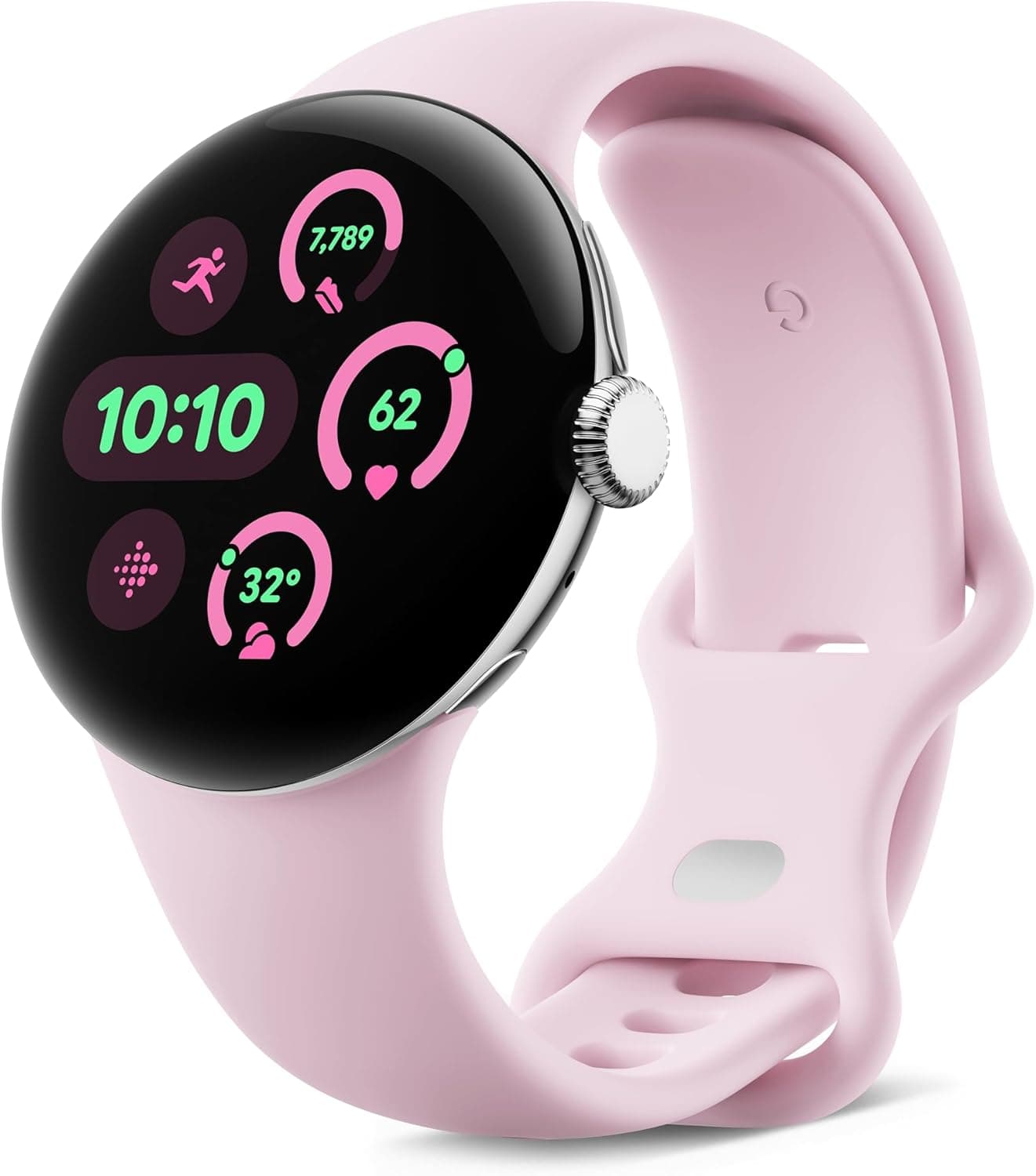 Google Pixel Watch 3 (41 mm) - Caixa em prata polida - correia em cor rosa quartzo - Wi-Fi