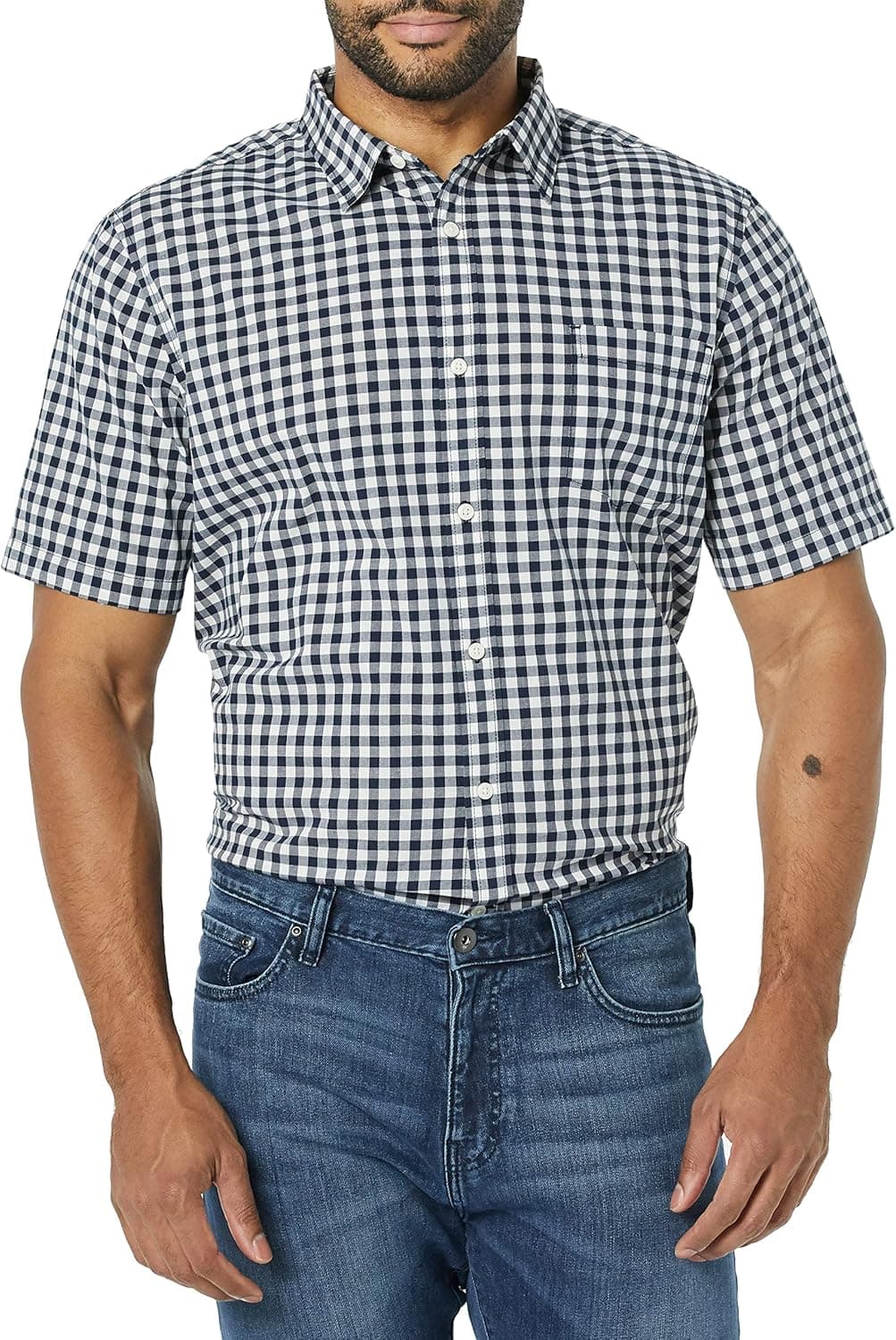 Amazon Essentials Camisa de veludo de manga curta e ajuste ajustado para homem