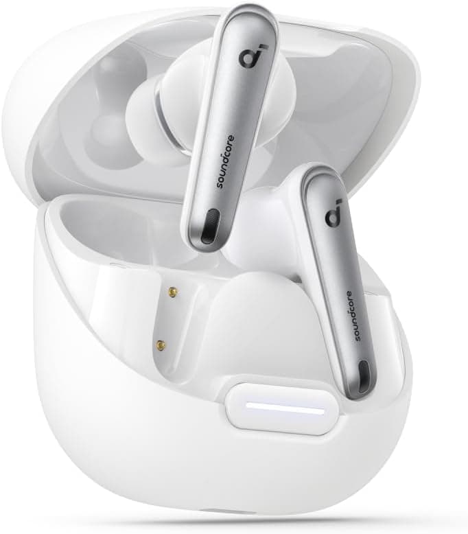 Soundcore da Anker Liberty 4 NC auriculares sem fios Bluetooth, 98,5% redução de ruído, cancelamento de ruído adaptável para ouvidos e ambiente, áudio Hi-Res, 50 horas, carregamento sem fio, Bluetooth