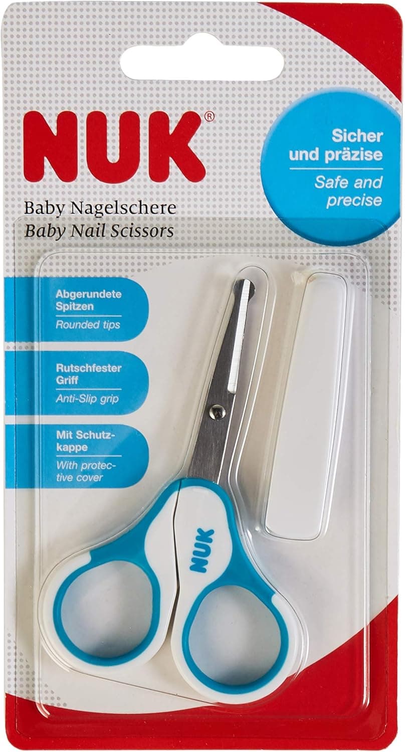 NUK 10256389 Tesoura para unhas de bebé, azul, 1 unidade