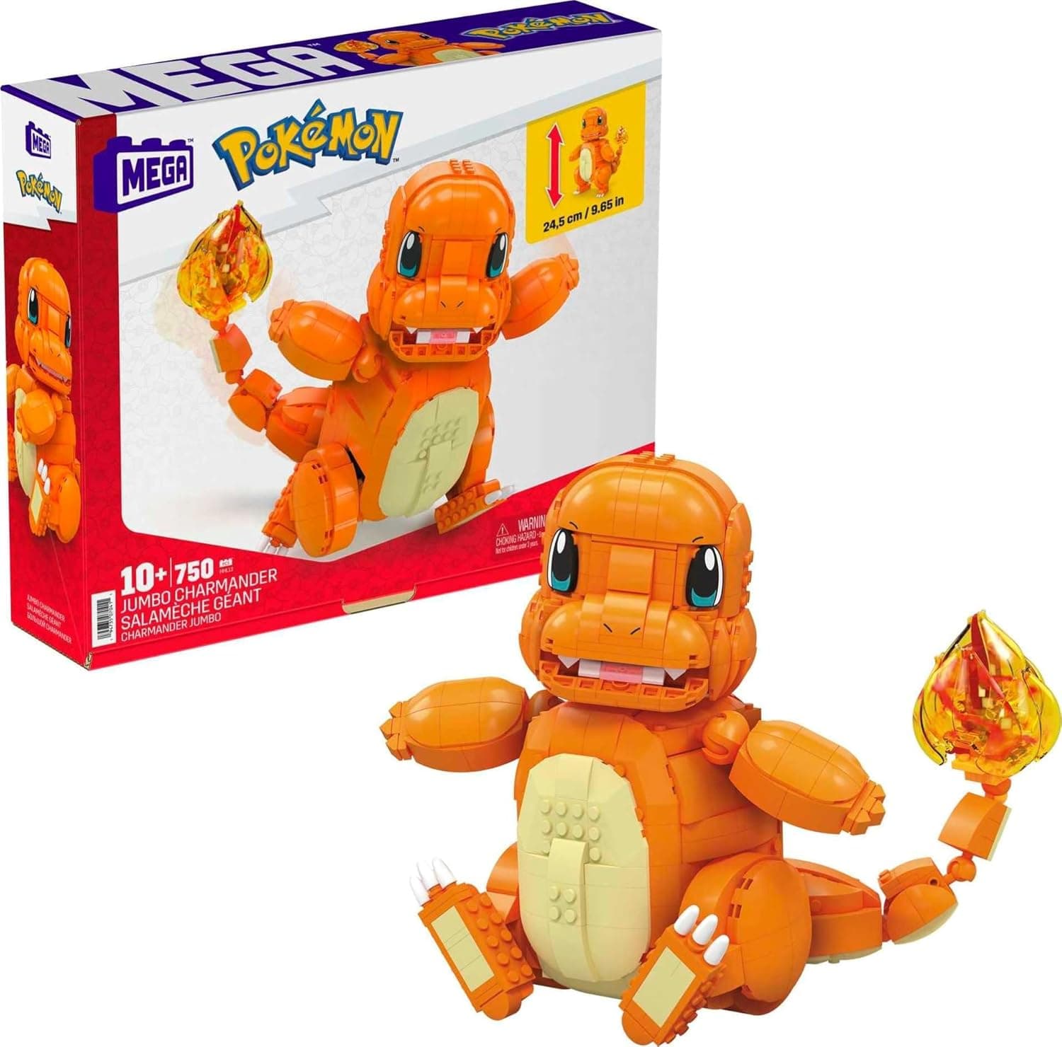Mega Construx Charmander | Figura de construção Pokémon com 740 peças para crianças a partir dos 10 anos
