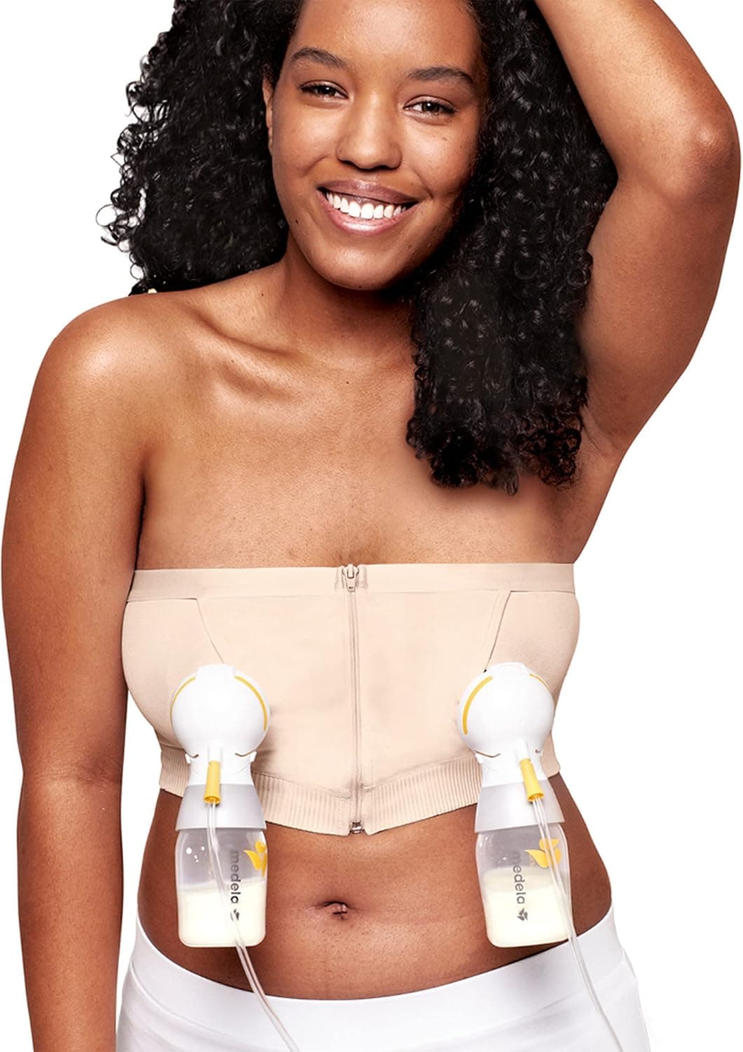 Medela Hands-Free, top de extração mãos livres, sutiã de extração Easy Expression com material Adaptive Stretch para um ajuste perfeito