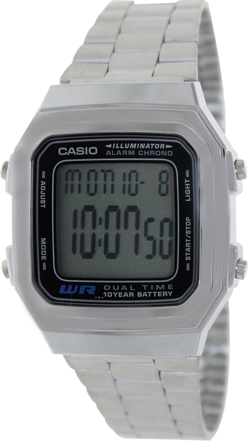 Casio Relógio para homem de quartzo com correia em aço inoxidável, cinzento A-178WA-1