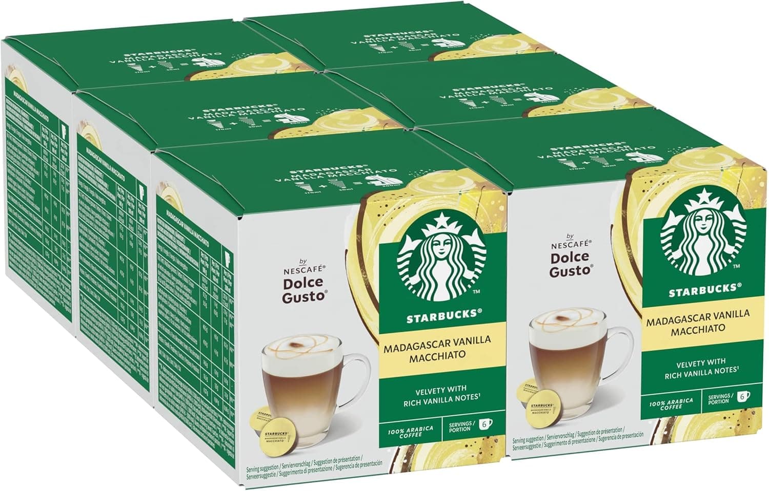 STARBUCKS Vanilla Macchiato by Nescafé Dolce Gusto | Pack de 72 cápsulas de café sabor baunilha