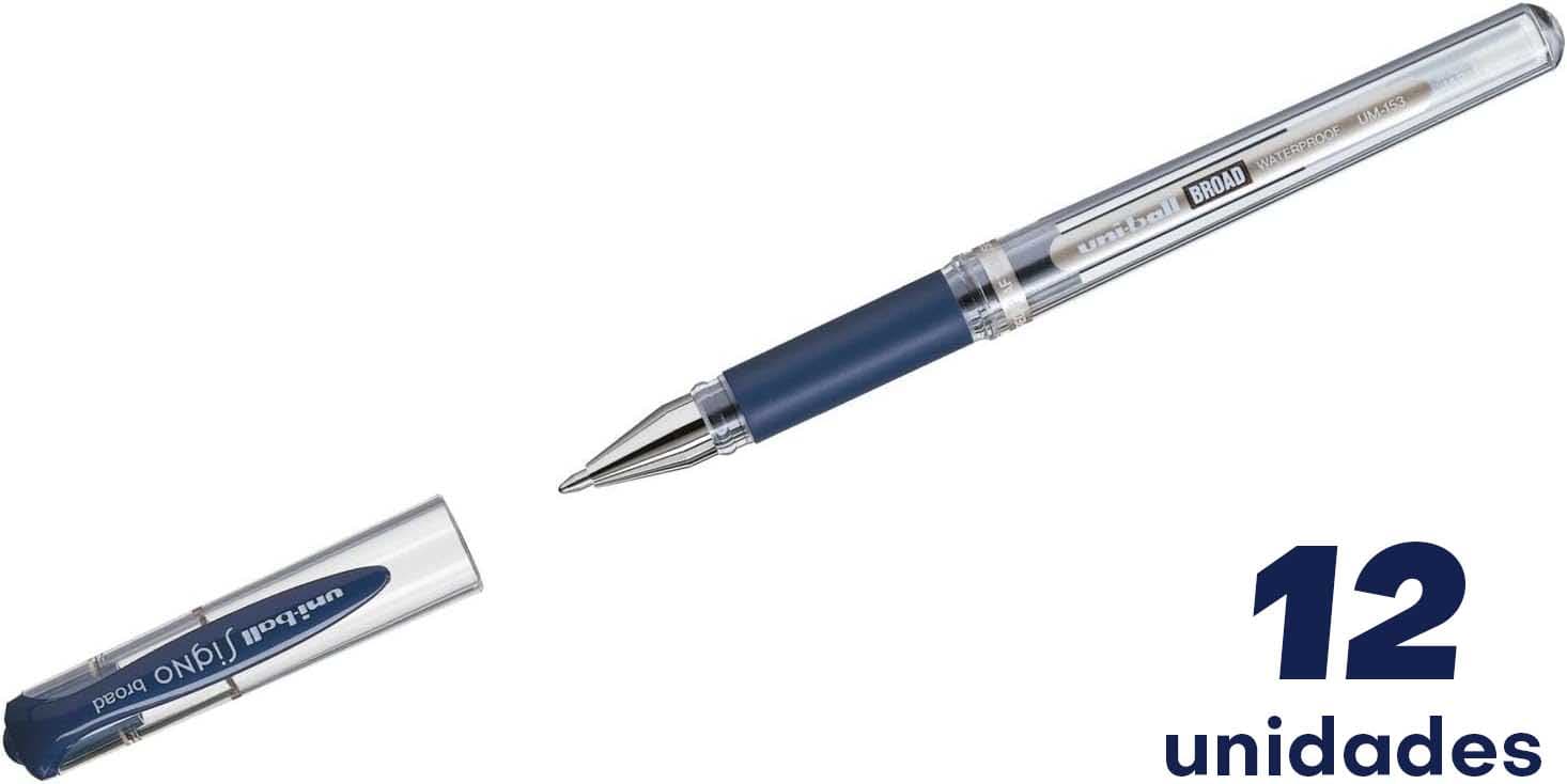 Uni-Ball Sinal Broad UM-153 1,0 mm azul escuro. Caixa 12 unidades.