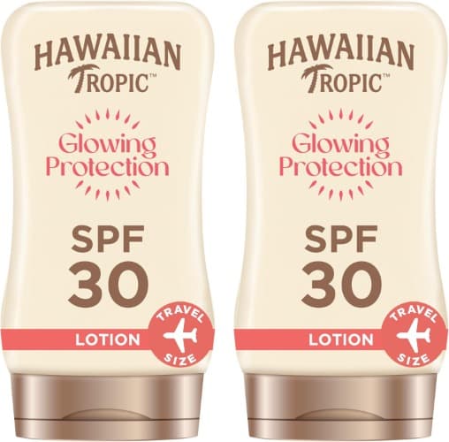 Hawaiian Tropic Satin Protection MINI | Loção solar SPF30 com fragrância tropical, 100 ml x 2