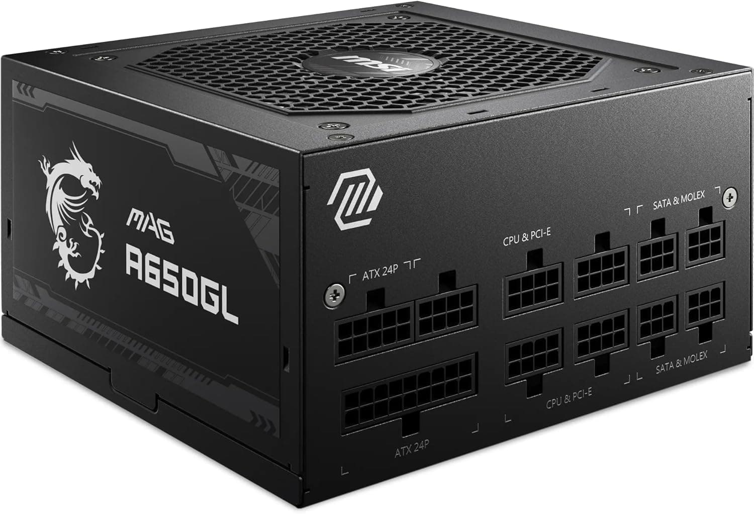 MSI MAG A650GL | Fonte de alimentação 650 W totalmente modular com certificação 80 Plus Gold e ventilador FDB de 120 mm