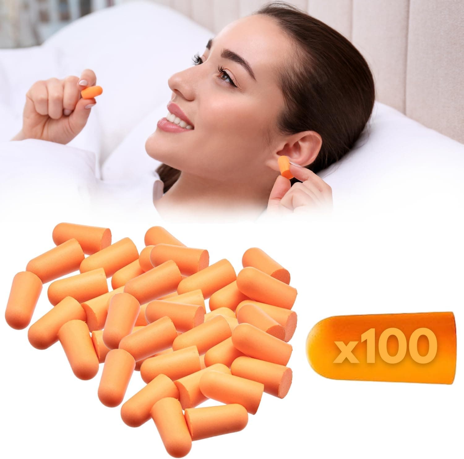 Vidaprime Pack x 100 tampões ouvidos ruído dormir sem ruído tampões para dormir CONFORT - tampões insonorizados para dormir tampões sonoritários, tampões dormir viajar proteção auditiva