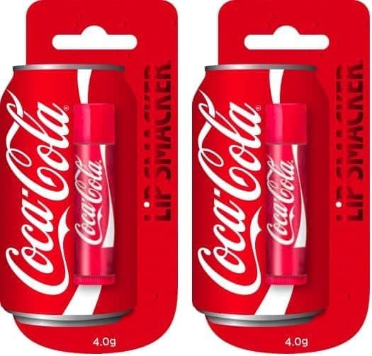 Lip Smacker - Coleção Coca-Cola, Bsparadisy Labial clássico de coca-cola para crianças, sabor clássico de coca-cola, um presente doce para os seus amigos, pack individual (embalagem de 2)