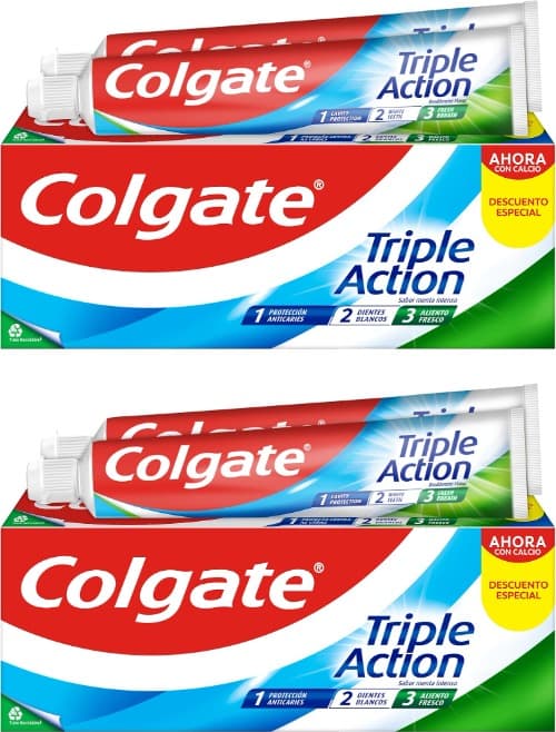 Colgate Triple Action | Dentífrico com nova fórmula, 2 x 75 ml