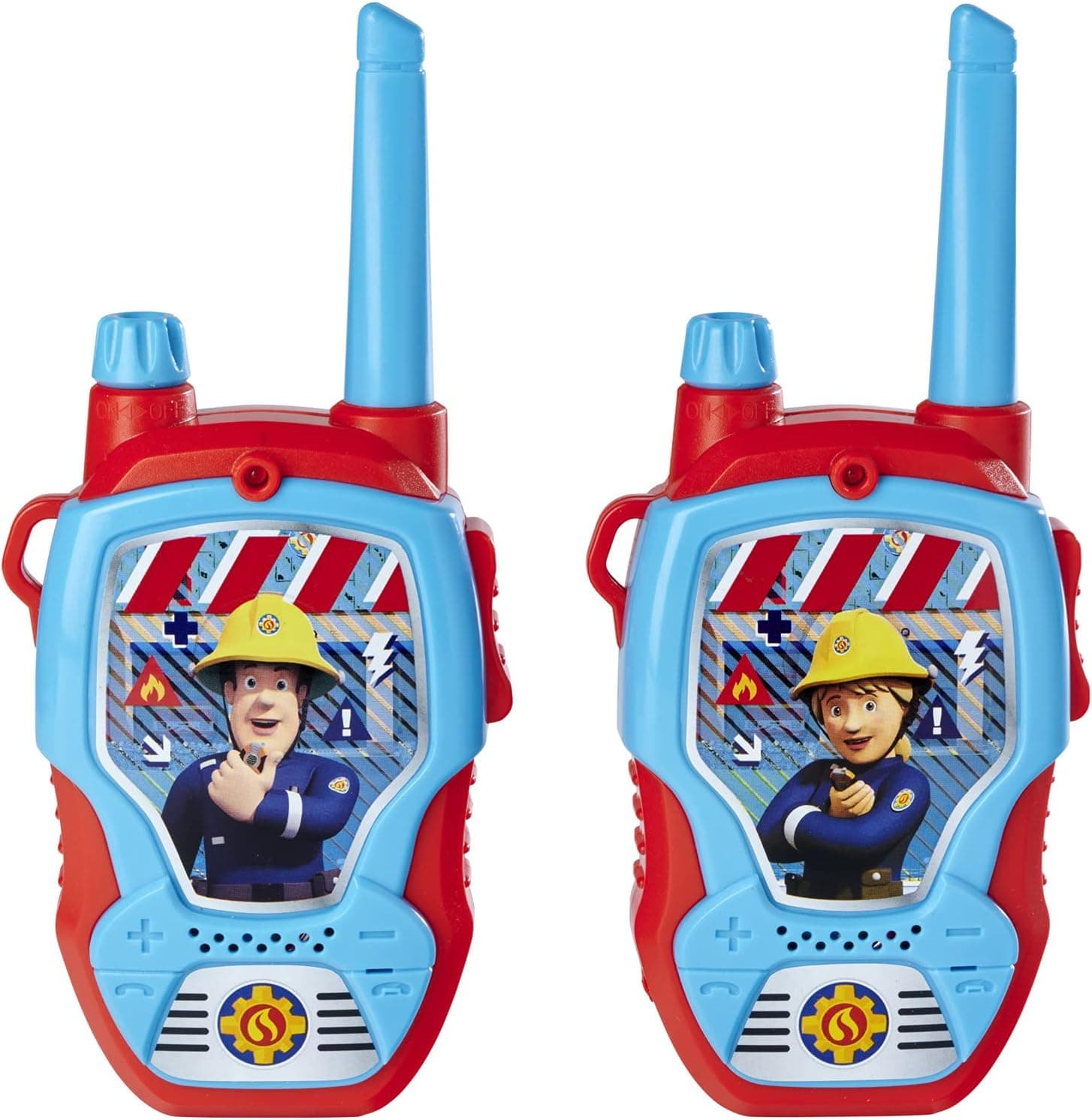 Dickie Toys Walkie Talkies Sam O bombeiro - 2 raios especialmente desenhados para crianças a partir de 4 anos, até 100 m de alcance, raios de brinquedo vermelho