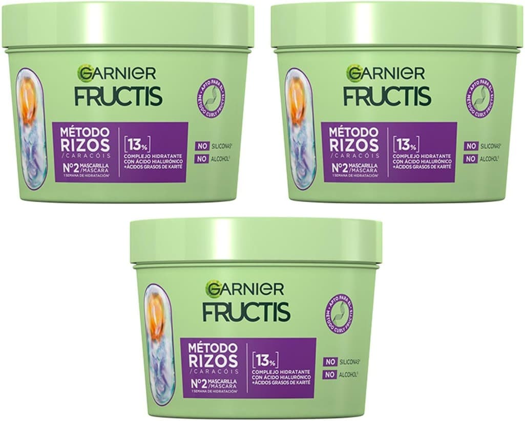 Garnier Fructis Fructis Nº 2 Máscara capilar método de cachos, 370 ml x 3