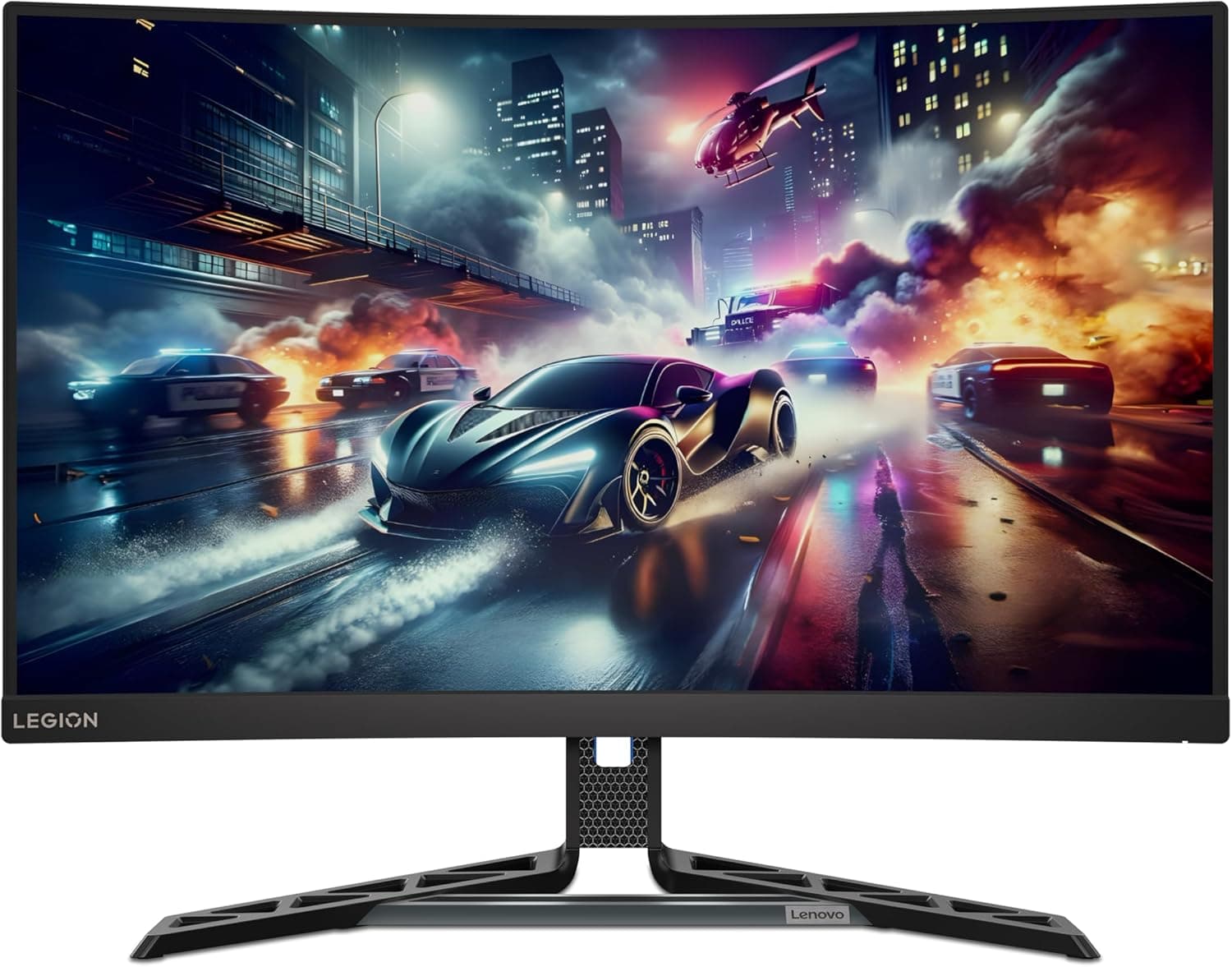 Lenovo Legion R27qc-30 Monitor de jogos curvo de 27" (180Hz, 0,5 ms MPRT, 16:9, 2560 x 1440 px, HDMI+DP, colunas 3 Wx2, EyeSafe) VESA 100 mm, suporte inclinável. , Giratório E ajustável em altura 